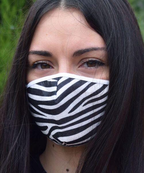 MASCHERINA PROTETTIVA IN TNT, 2 PEZZI IN 2 VARIANTI, COLORE NERO